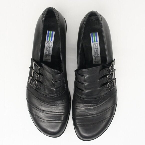 Arnold Churgin Handmade in Italy Black Leather Triple Monk Strap‎ Loafer Sz 38.5 - Picture 3 of 13